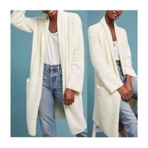 Anthropologie Cream Long Cardigan